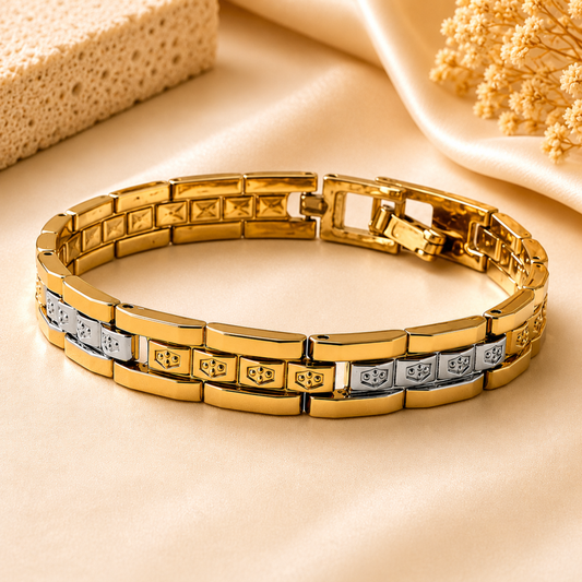 Regal Dual-Tone Designer Bracelet