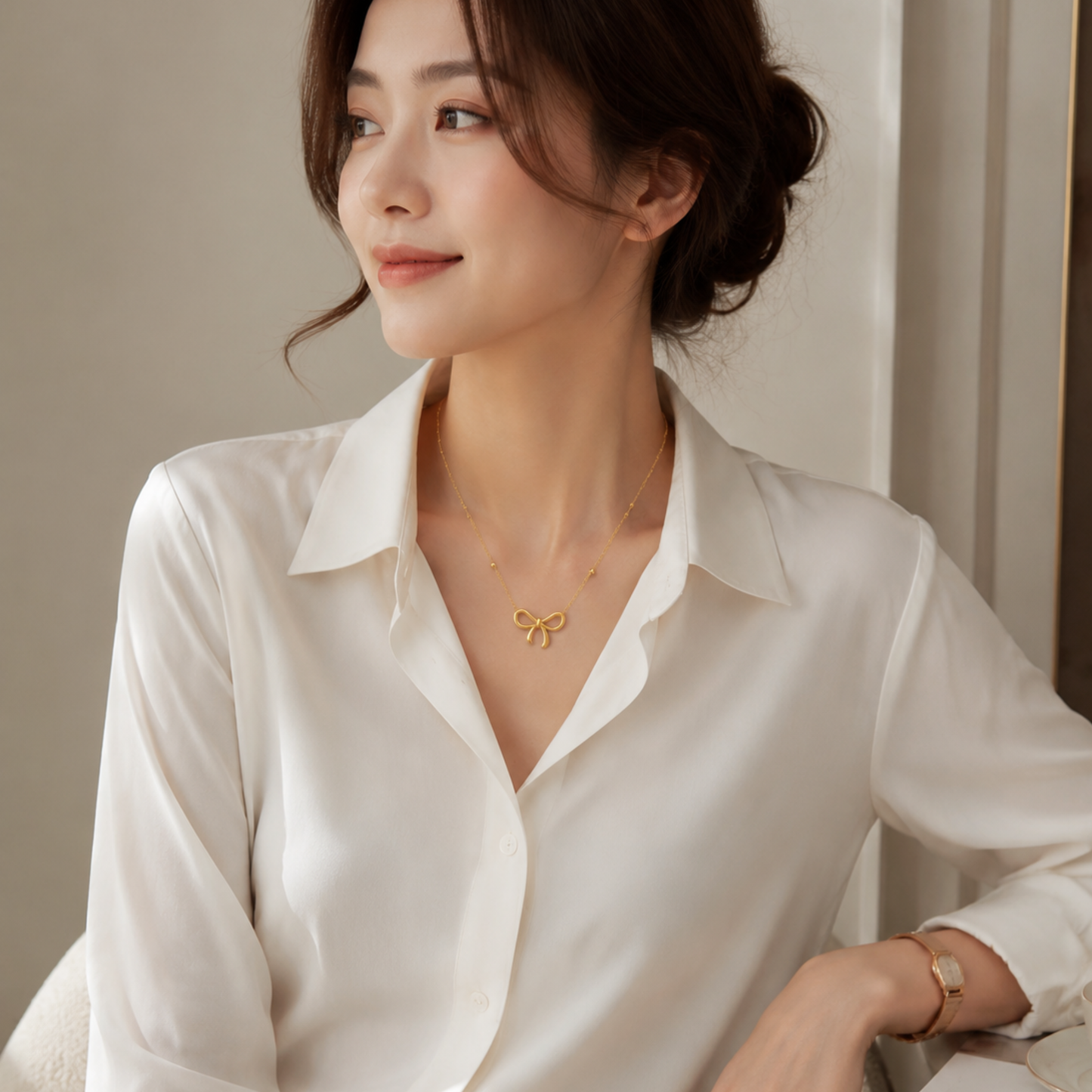 Belle Bow Anti Tarnish Necklace