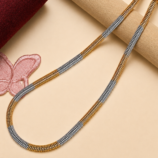 Men-Golden Silver Weave Chain