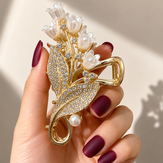 Crystal Flower Bouquet Clip