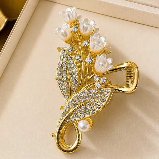 Crystal Flower Bouquet Clip