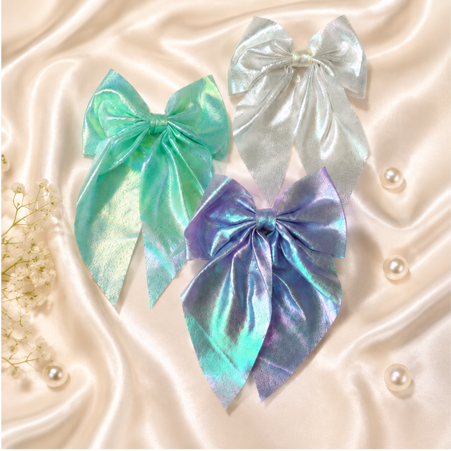 Fairy Frost Shimmer Bow Set of 3
