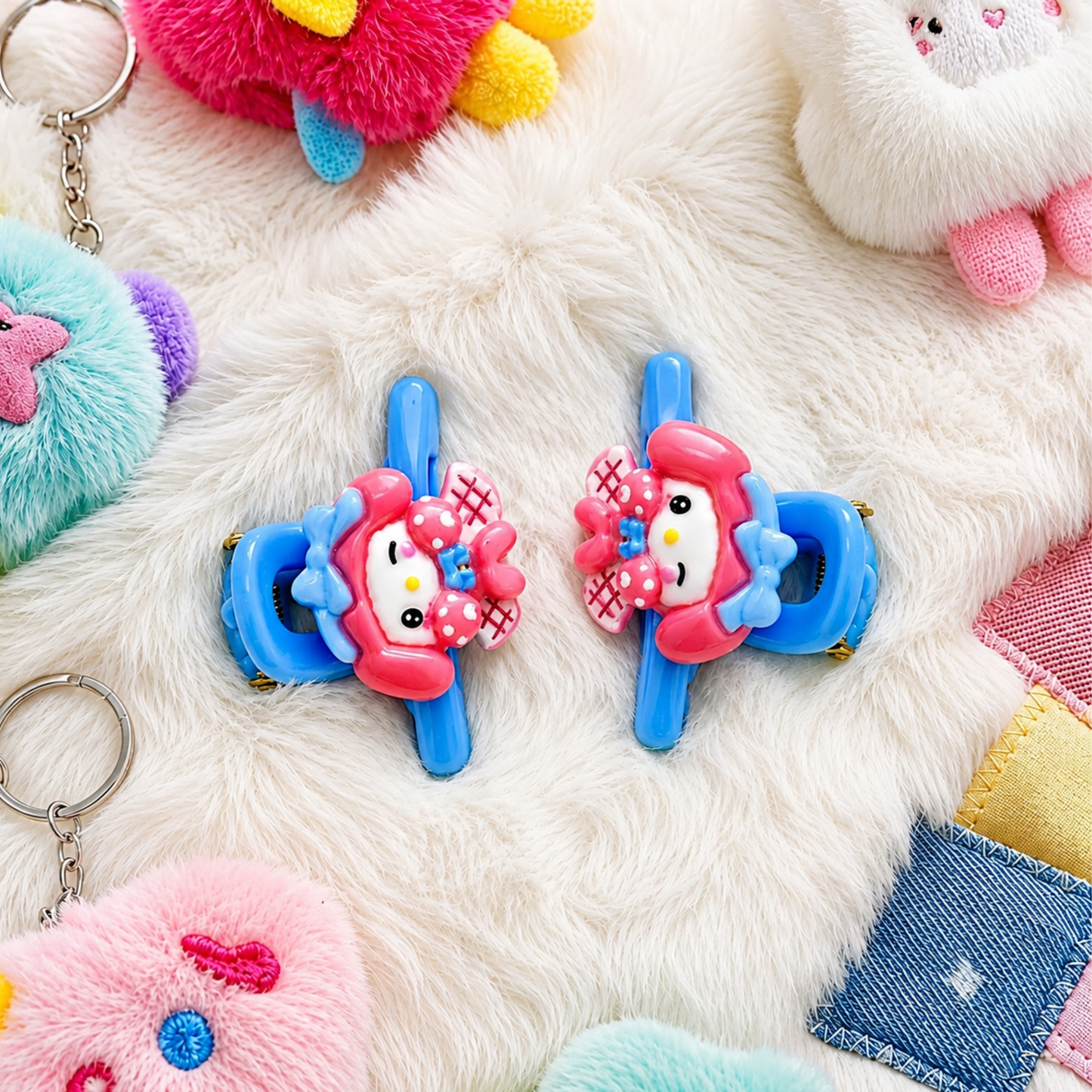 Cartoon Cat Hair Clips Set for Kids