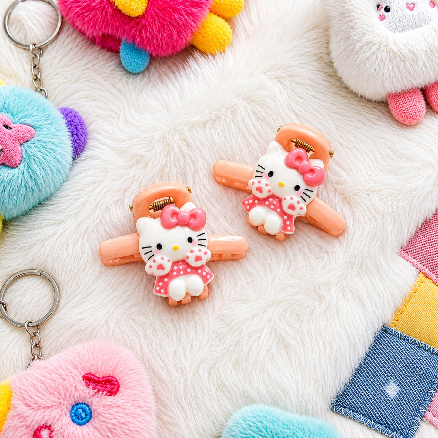 Cartoon Cat Hair Clips Set for Kids