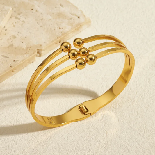 18K Gold Plated Luxe Sphere Diamond Bracelet