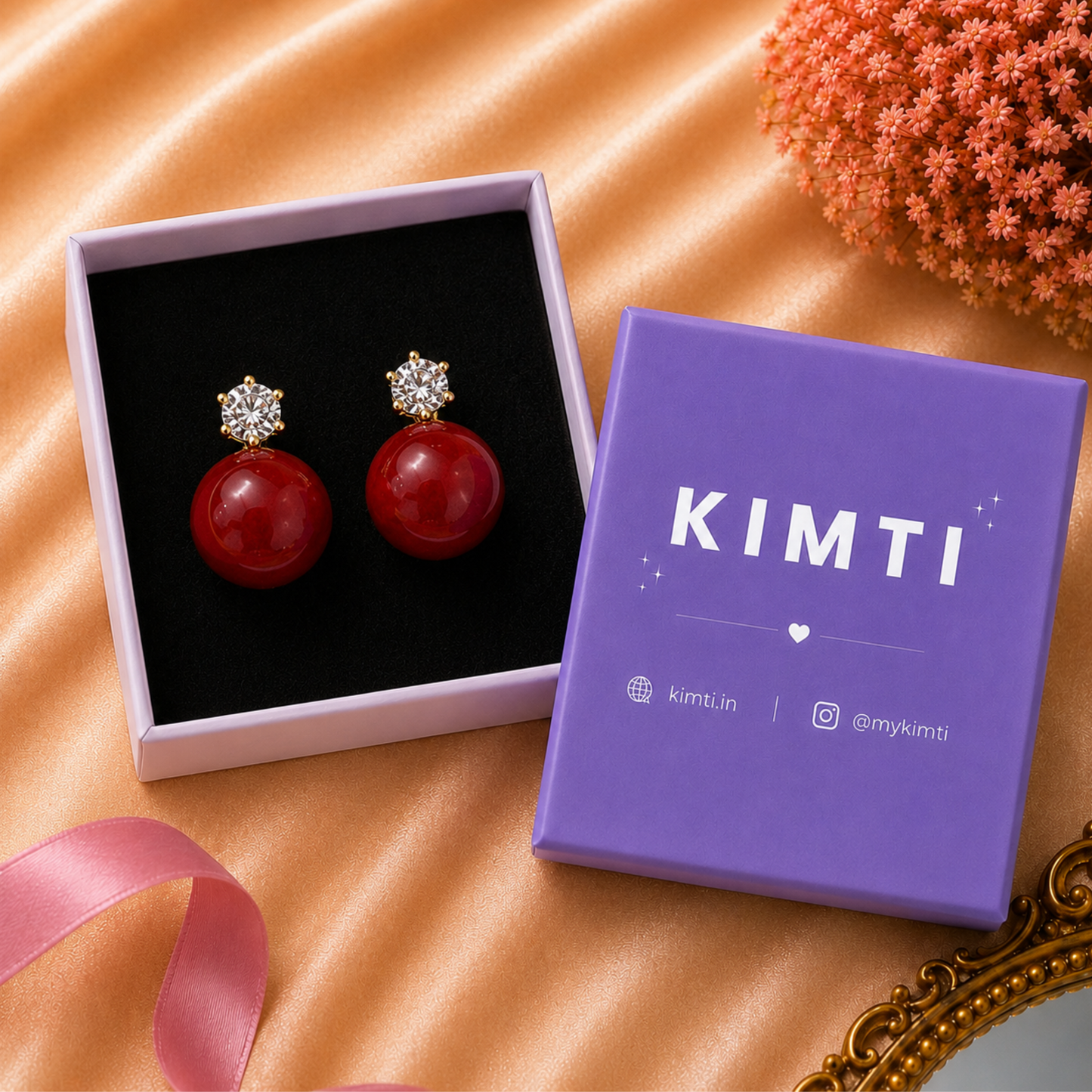 Crimson Love Drop Earrings