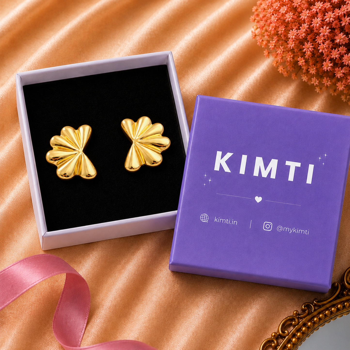18k Gold Plated Abstract Luxe Petal Earrings