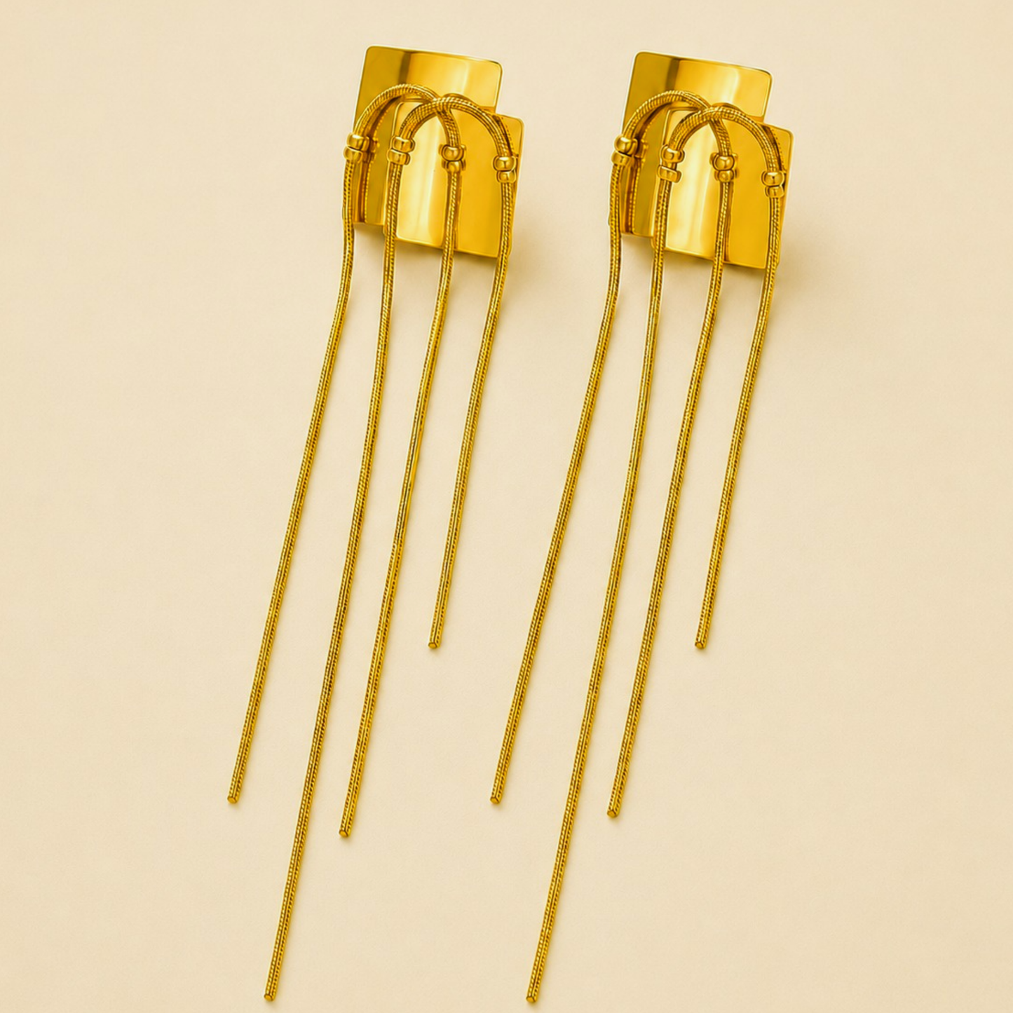 Golden Ribbon Threader Earrings