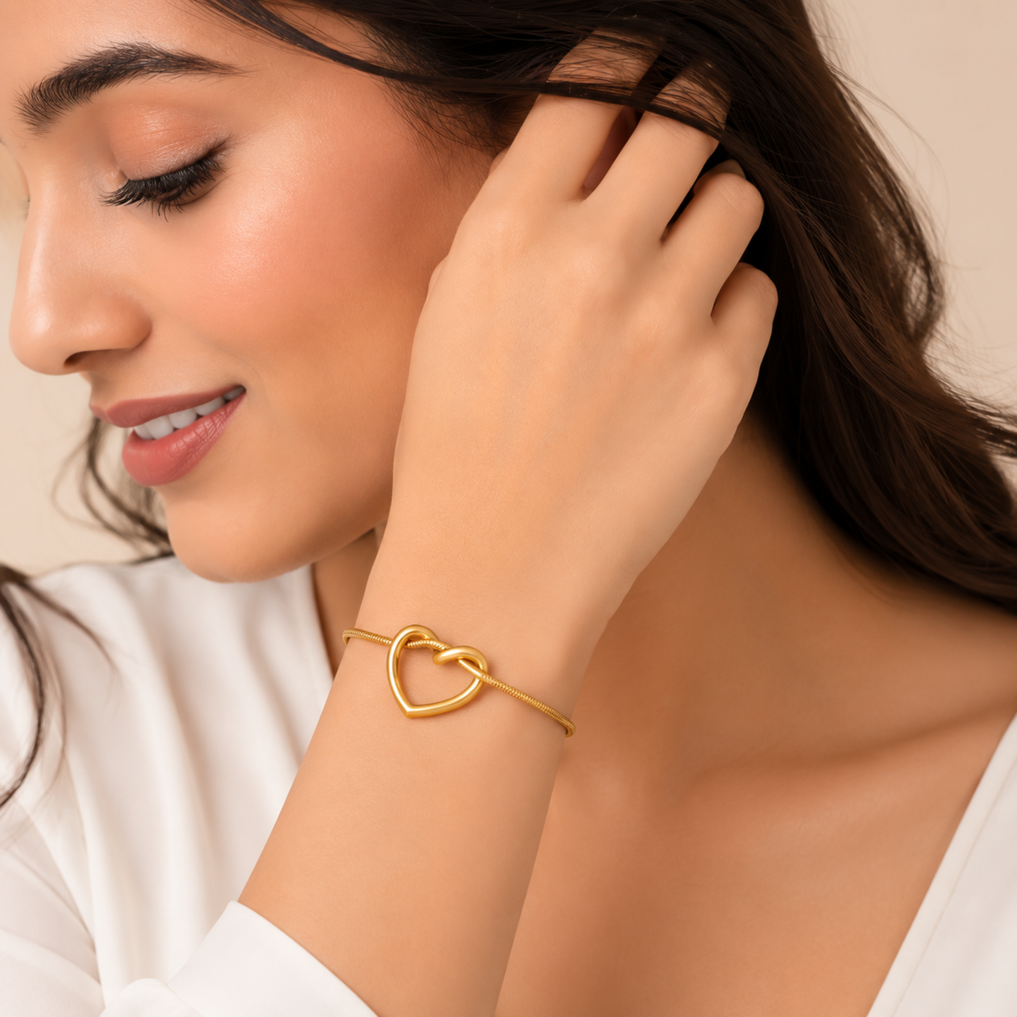 Golden Promise Heart Bracelet