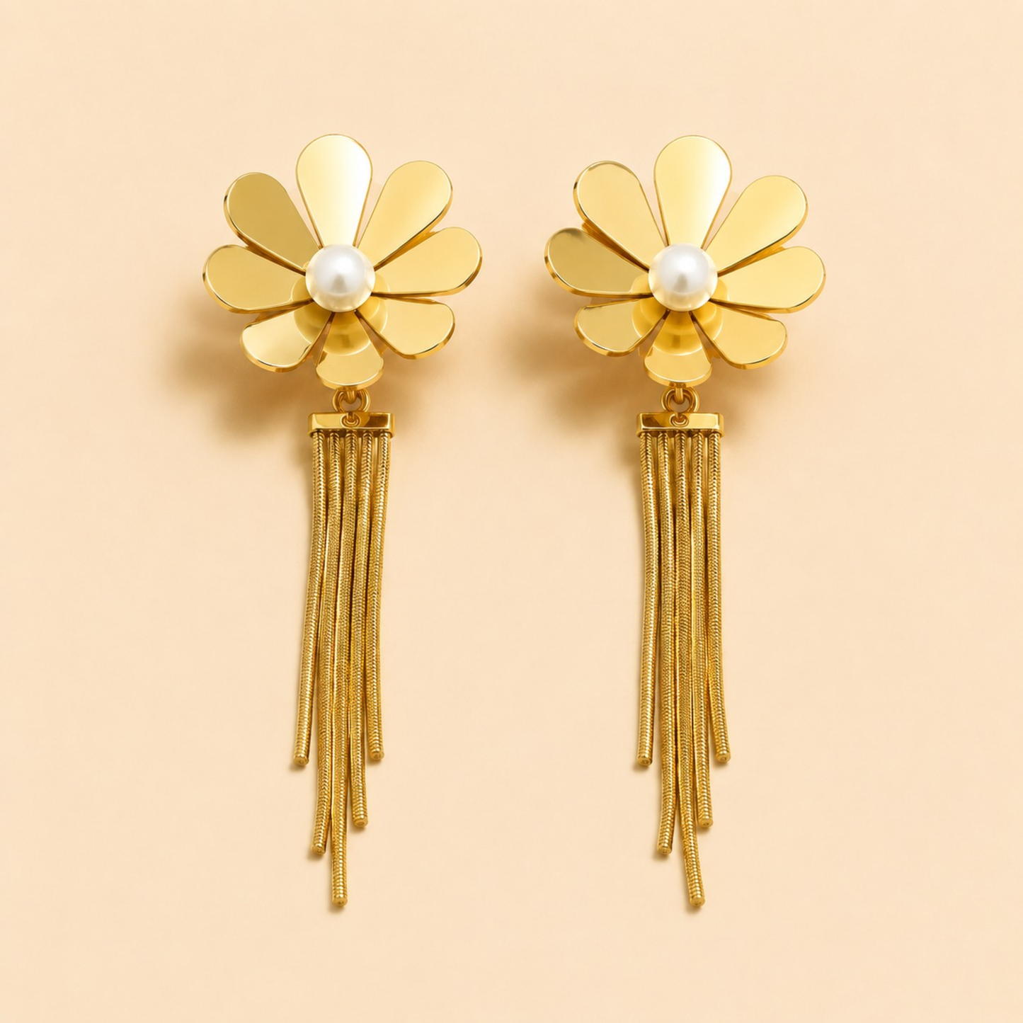 Golden Flora Statement Earrings