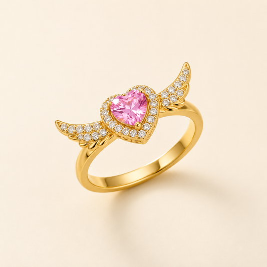 Cupid Wings Heart Ring