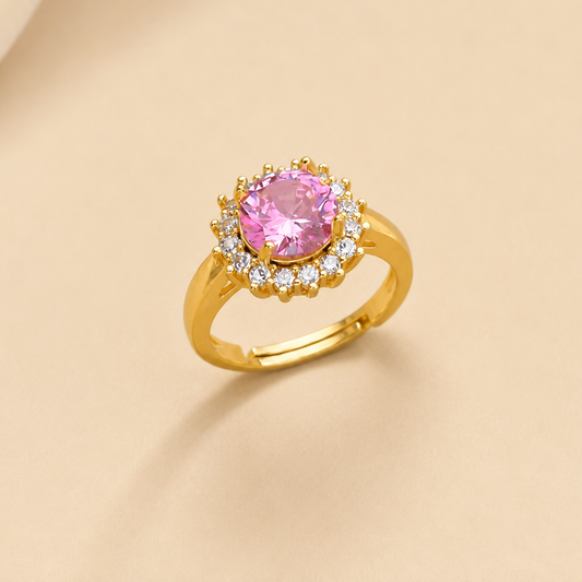 Rose Crystal Crown Ring