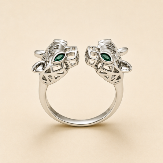 Twin Panther Open Ring