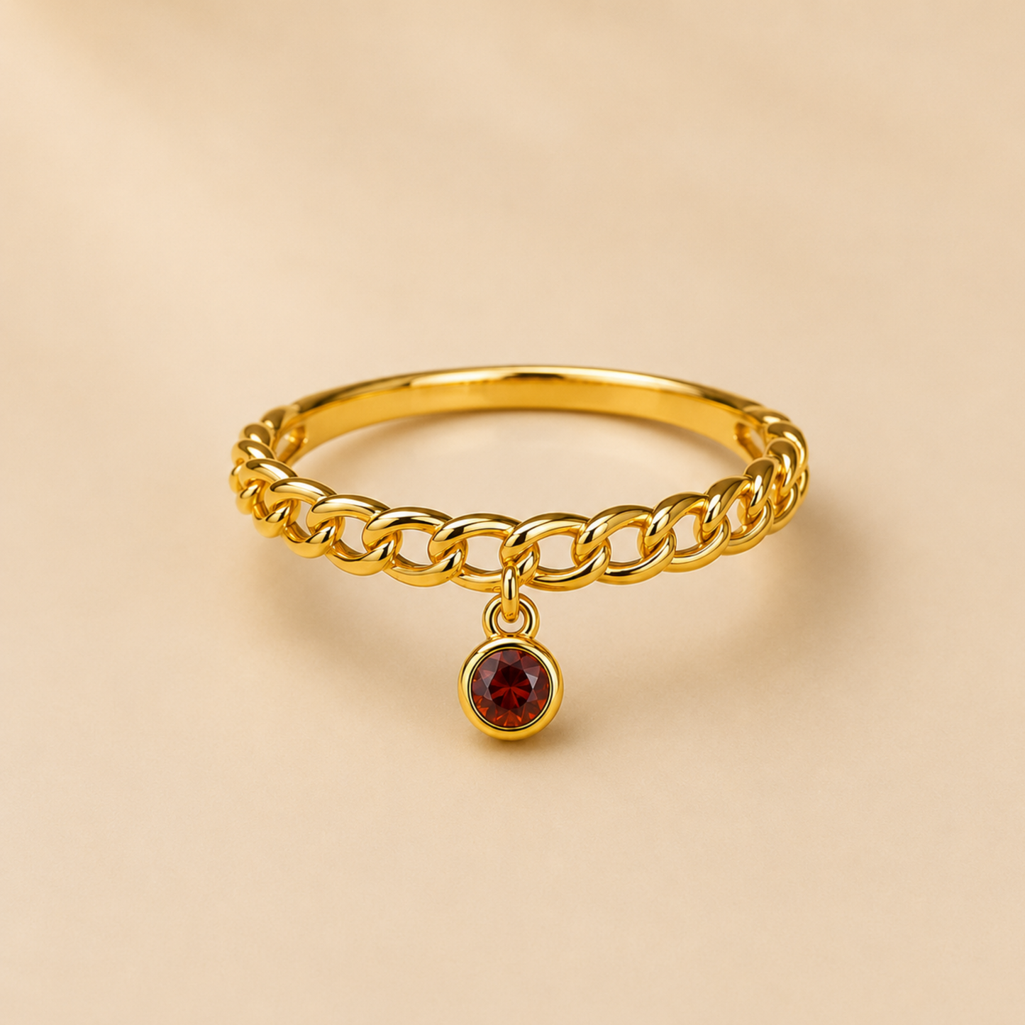 Ruby Halo Chain Ring
