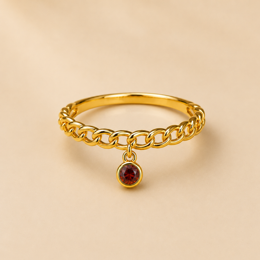 Ruby Halo Chain Ring