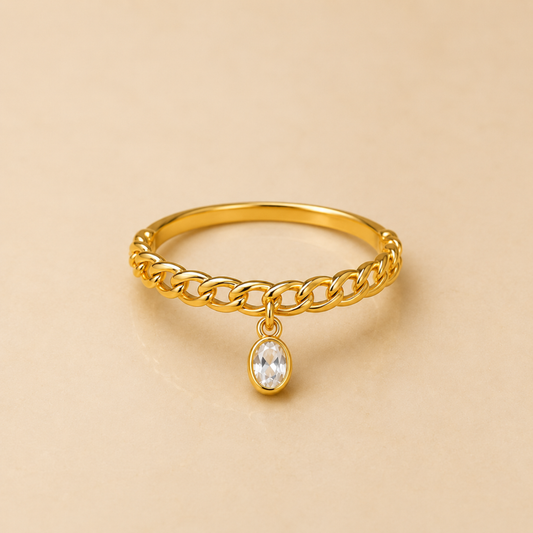 Radiant Crystal Charm Ring