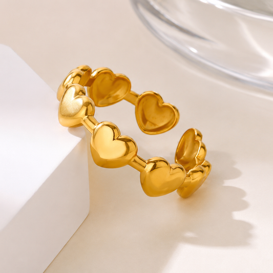 Golden Heart Link Ring