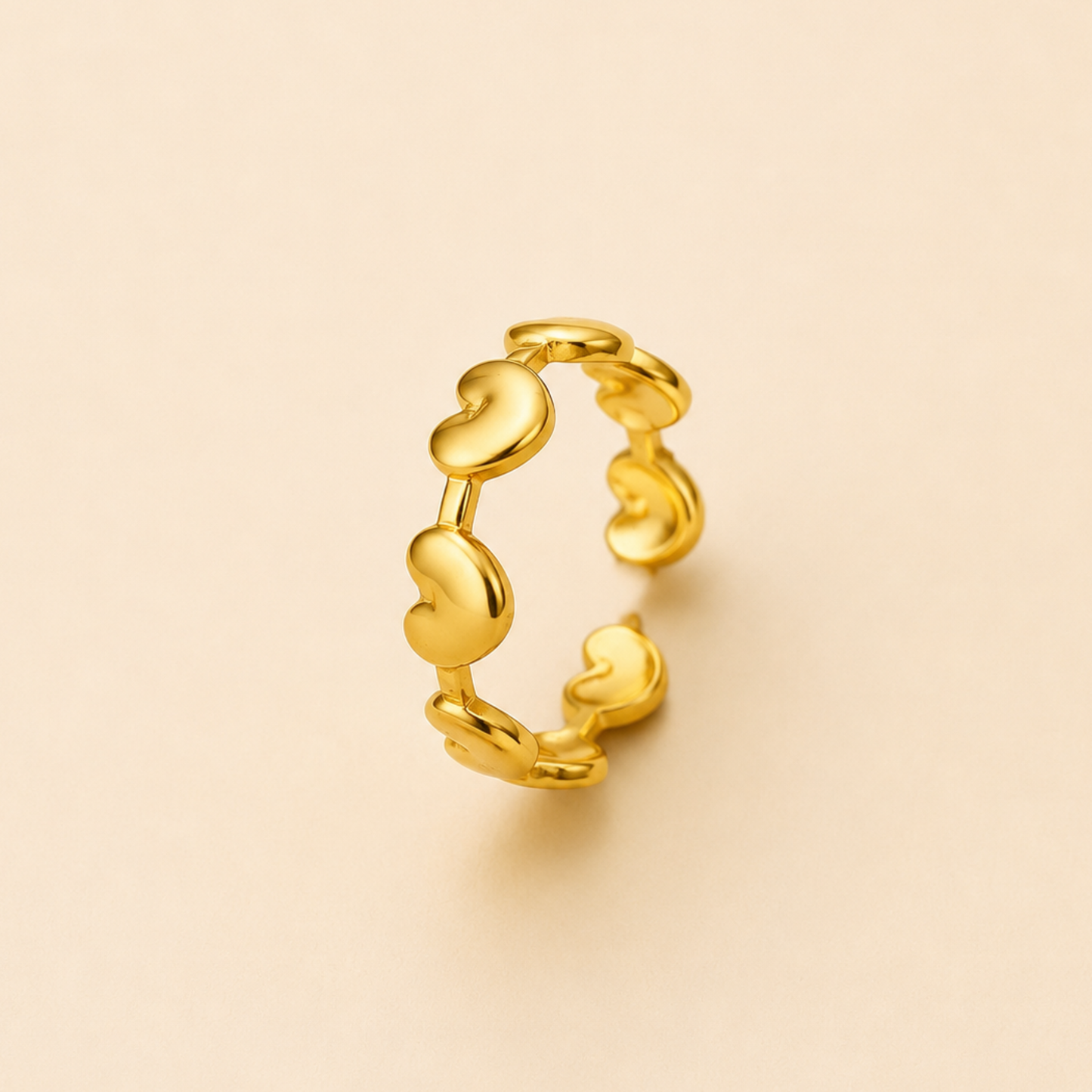Golden Heart Link Ring