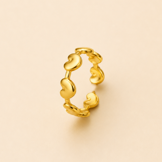 Golden Heart Link Ring