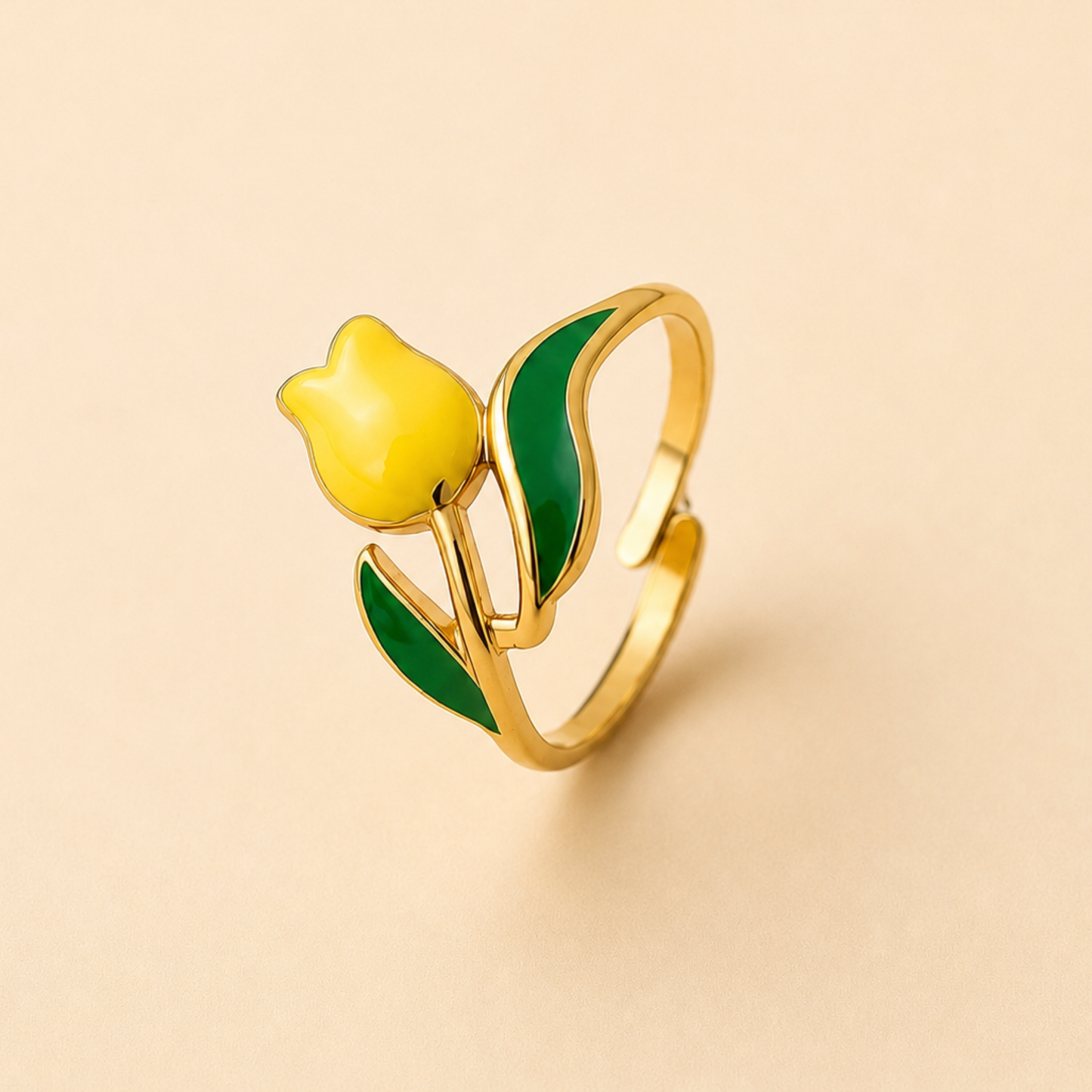 Golden Tulip Bloom Ring