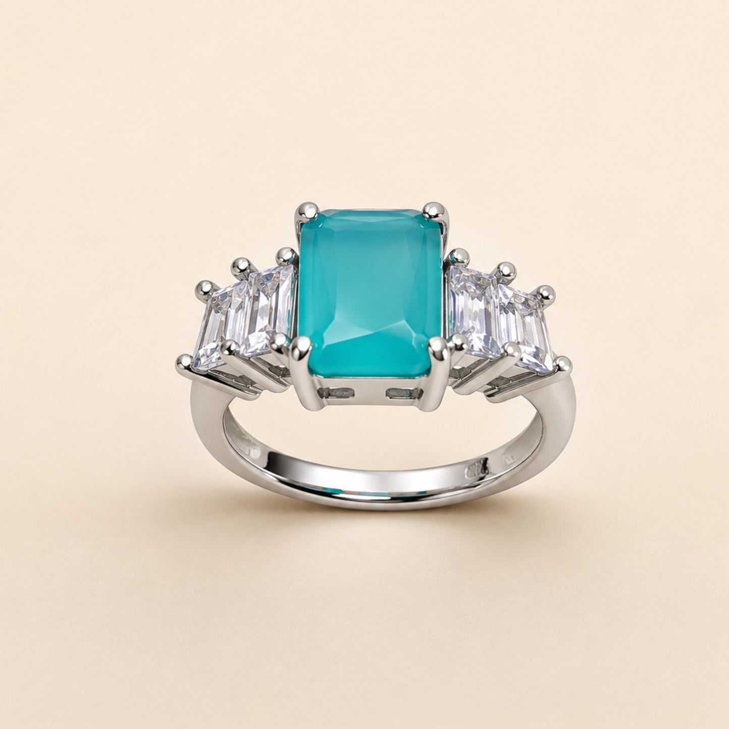 Aqua Gemstone Ring