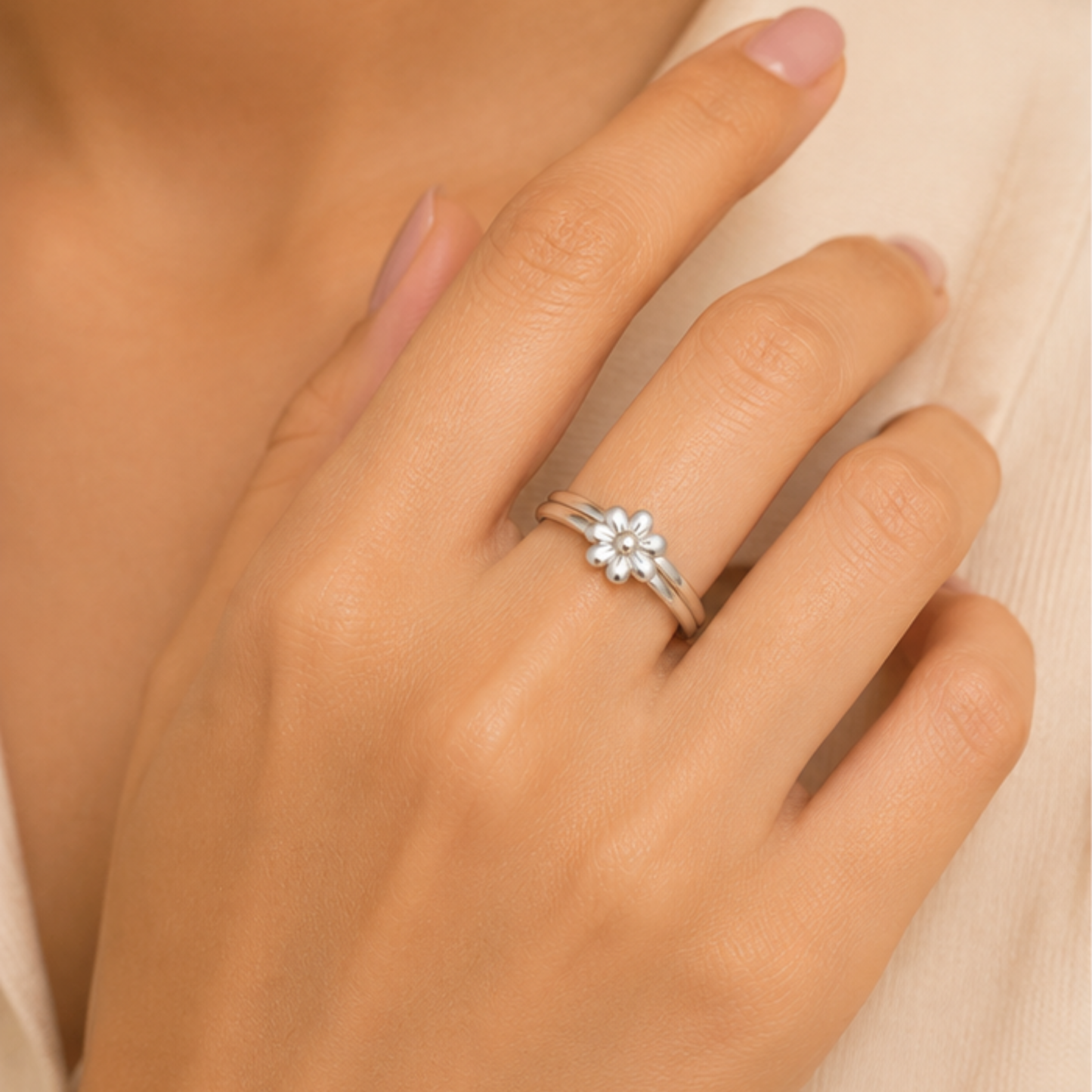 Flower Charm Ring