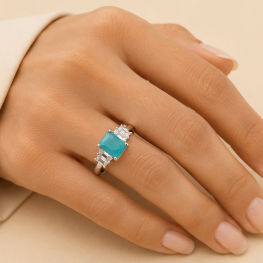 Aqua Gemstone Ring