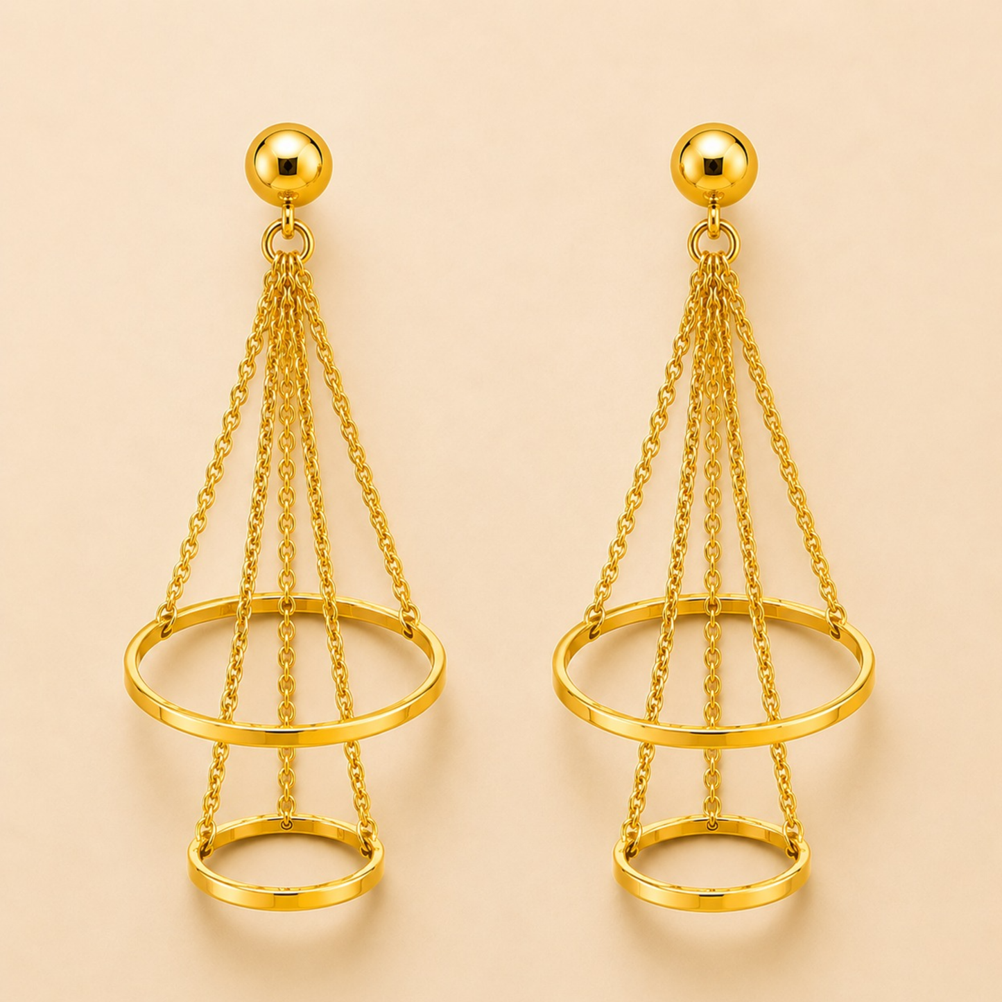 Golden Orbit Tassel Earrings