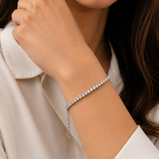 Silver Elegance Crystal Bracelet
