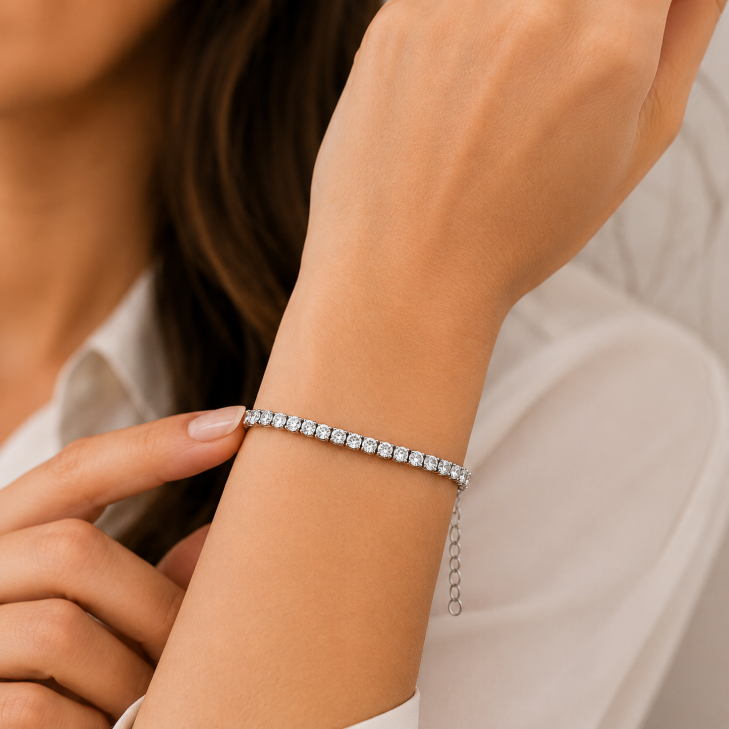 Silver Elegance Crystal Bracelet
