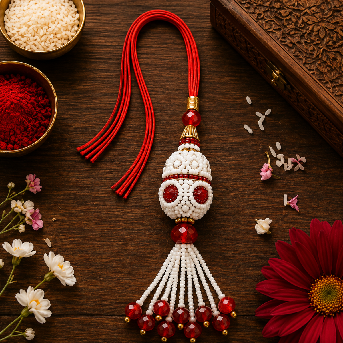 Raksha Pearl Cascade Rakhi