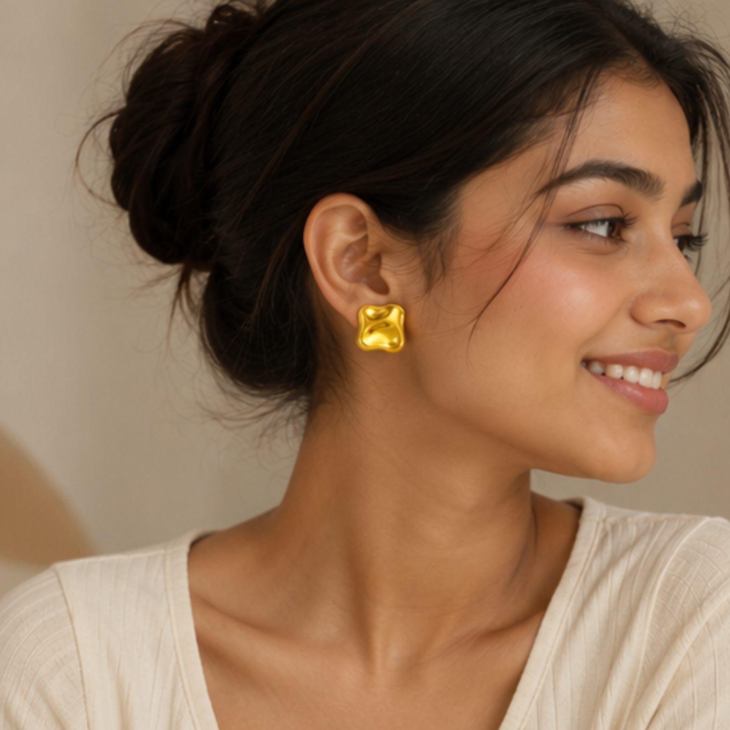 18K Gold Plated Steel Studs Earrings