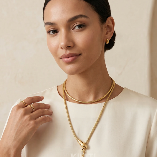 Gold-Plated Luxe Snake Necklace