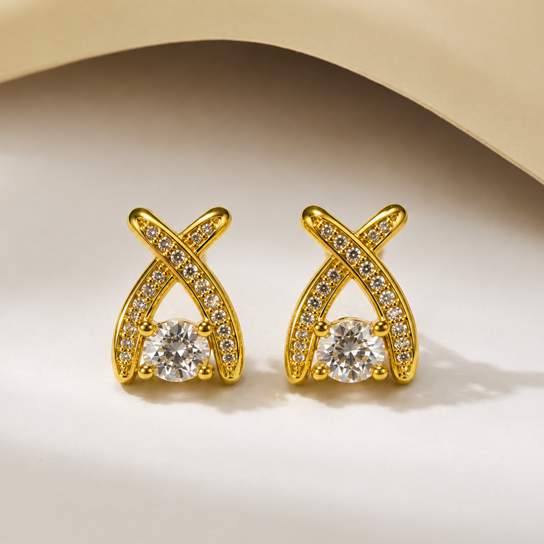 Crystal Knot Stud Earrings