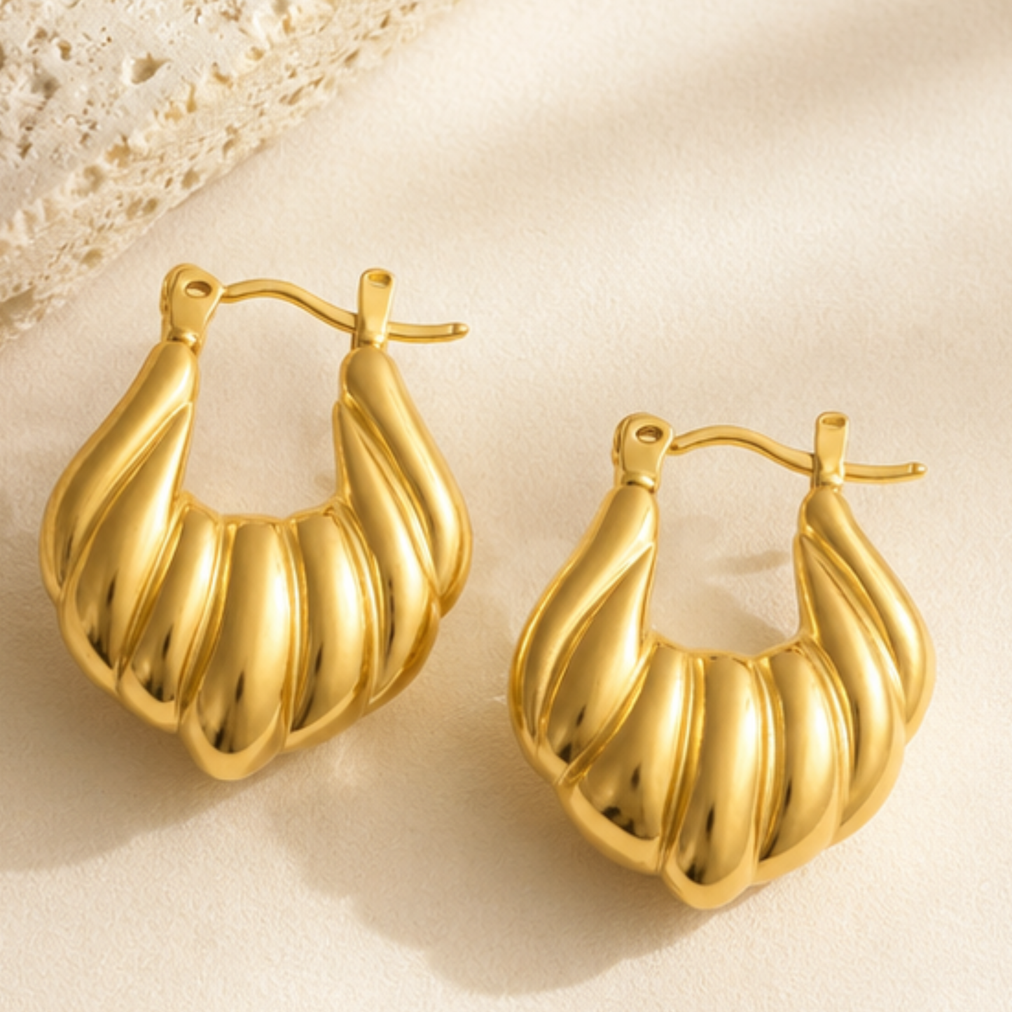 18K Gold Plated Anti Tarnish Golden Hoop Anti Tarnish Earring