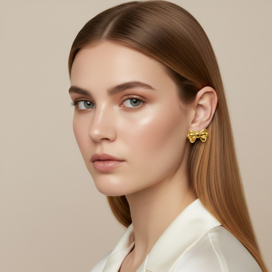 18k gold plated Anti Tarnish Chunky Bow Earring