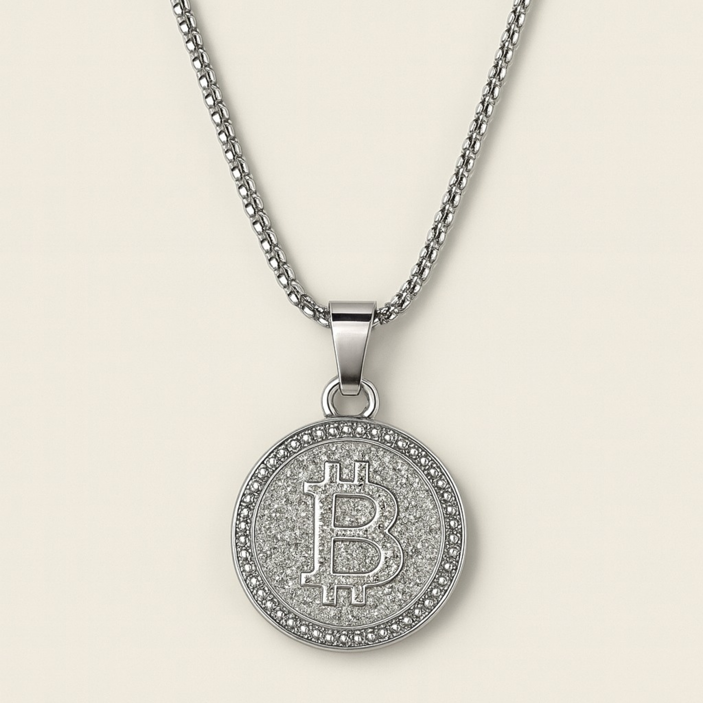 Bitcoin Pendant Stainless Steel Necklace