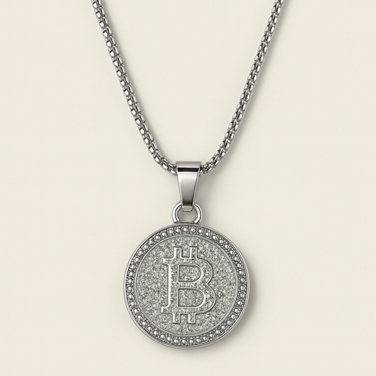 Bitcoin Pendant Stainless Steel Necklace