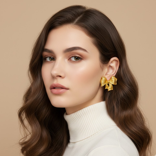 18k Gold Plated Luxe Ribbon Earrings