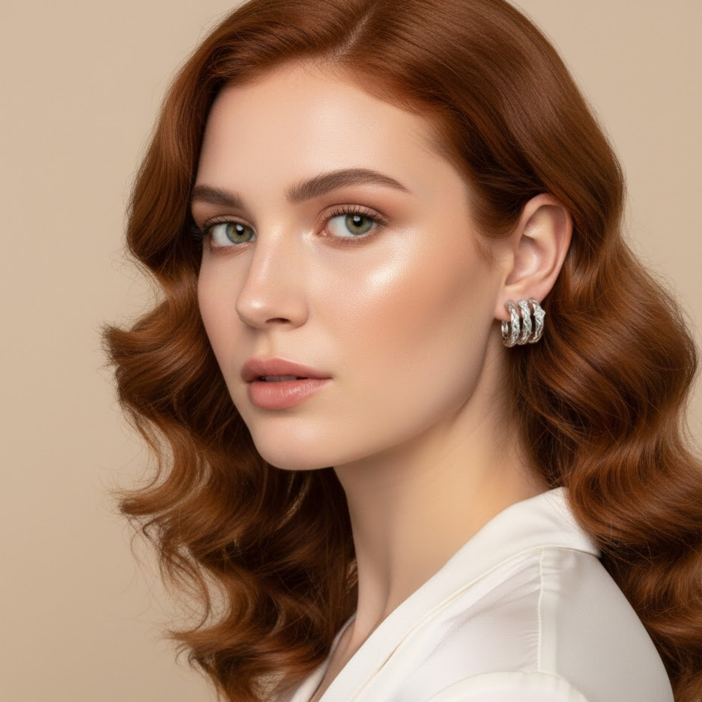 Textured Twist Statement Hoop Earrings