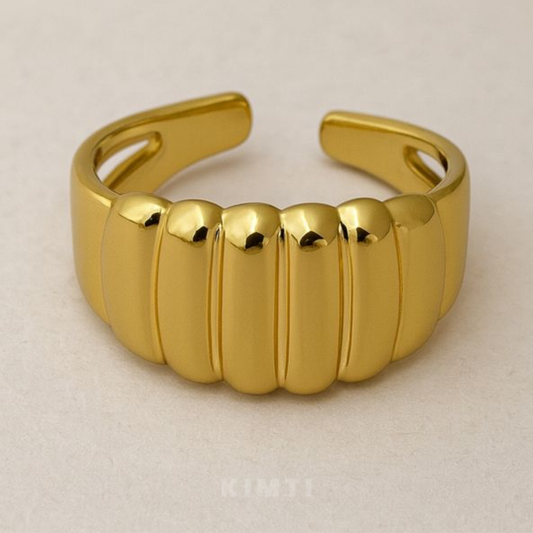 18K Gold Plated Bold Dome Statement Ring