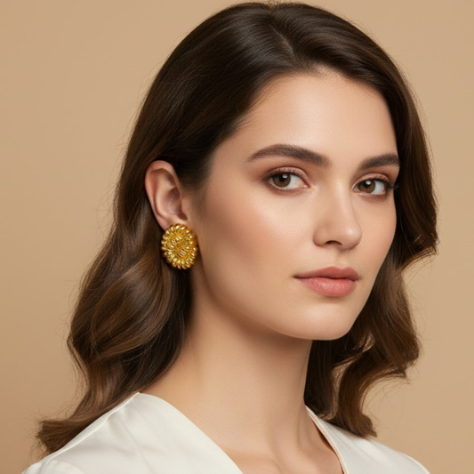 18K Gold Plated  Contemporary Shaped  Earrings