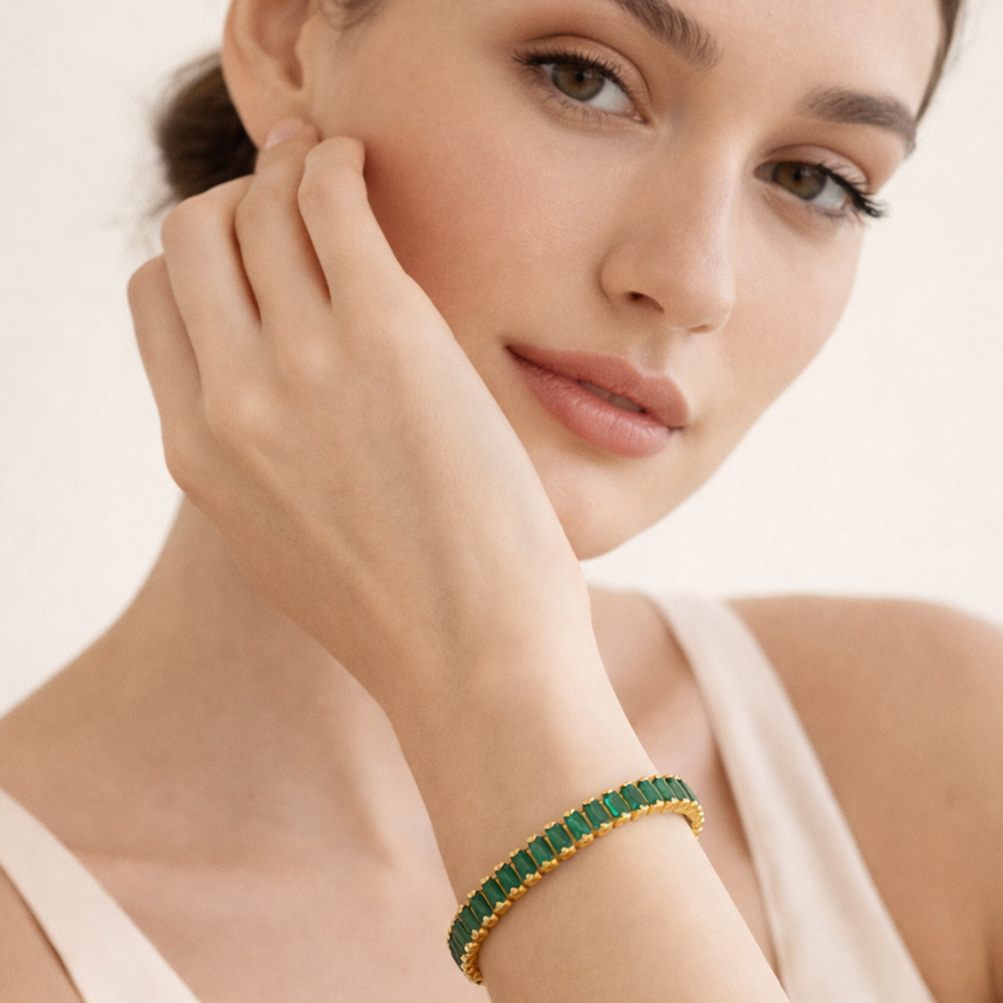 Lustre Line Tennis Bracelet