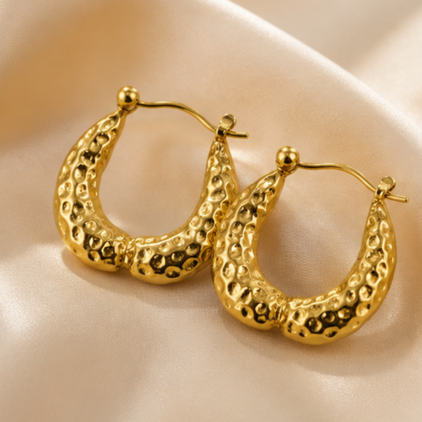 18K Gold Plated Dangler Hoops Anti Tarnish Earring