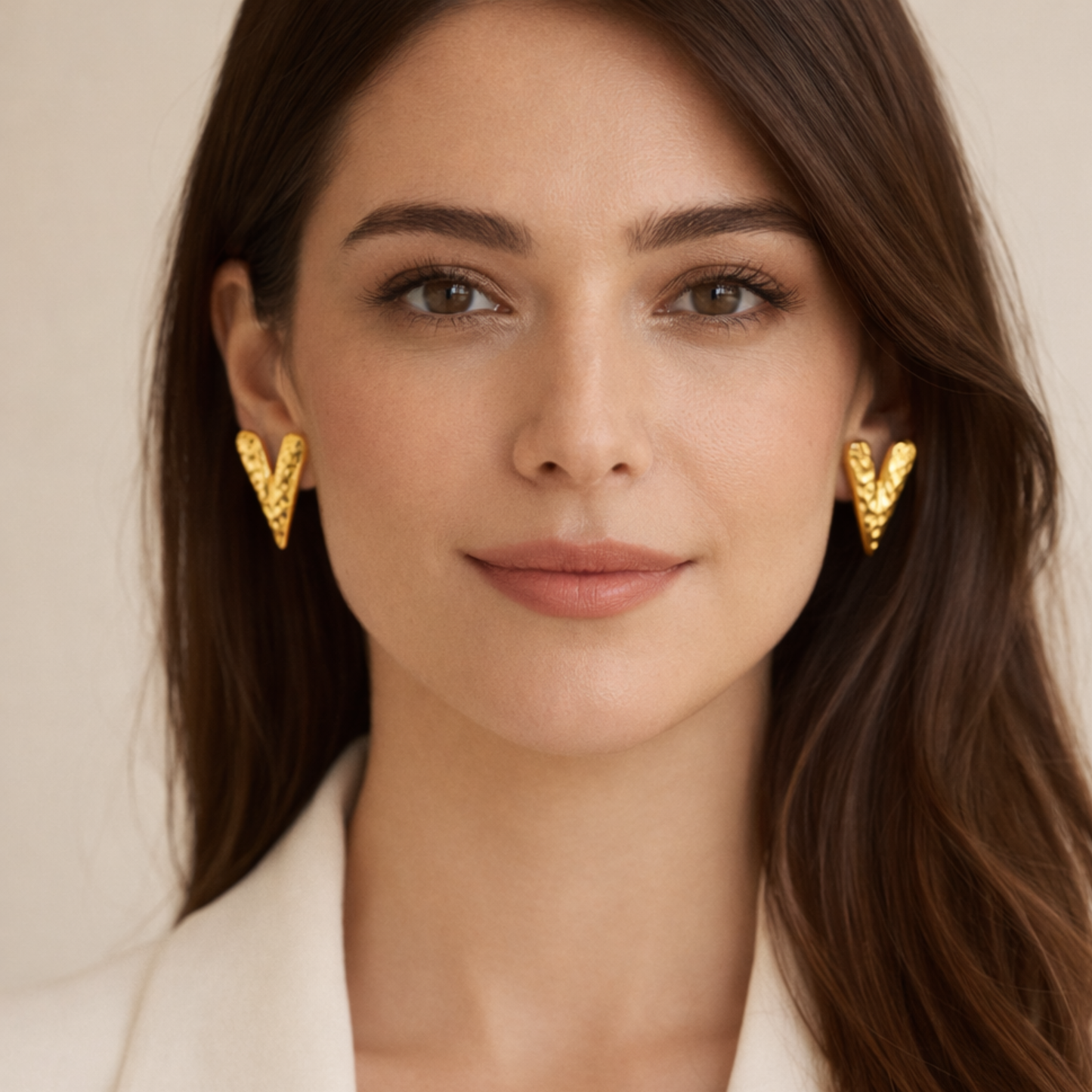18K Gold Plated As Pretty Heart Stud Earrings