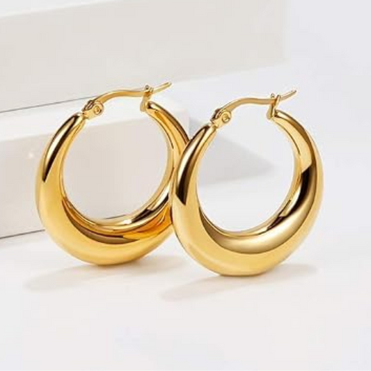 18K Gold Plated Gigi Hoop Anti Tarnish Earring