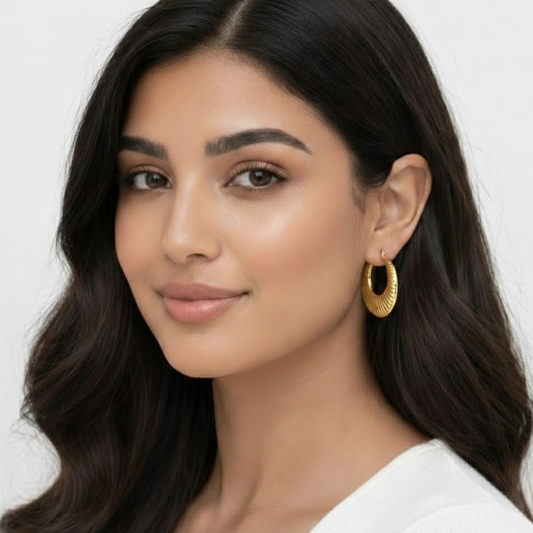 18k gold plated Gold Hoops earring