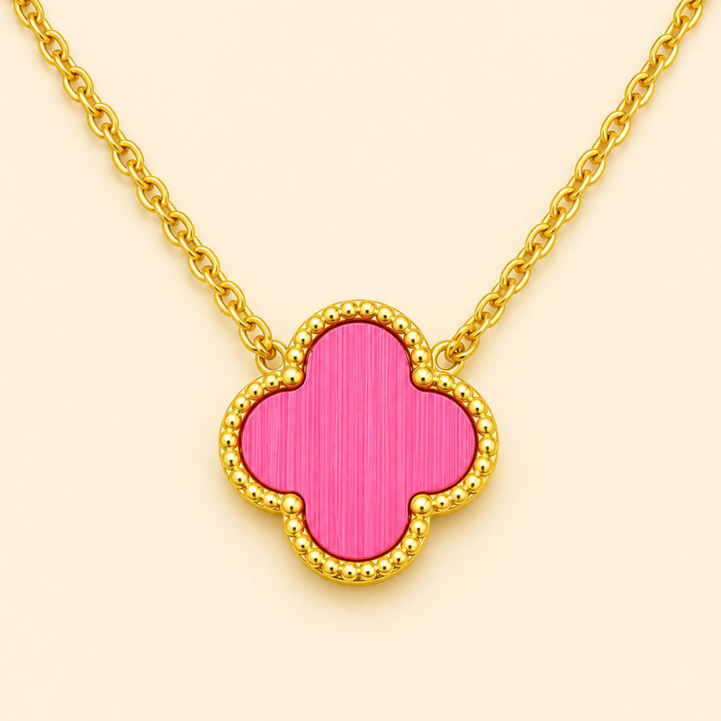 Pink Clover Necklace