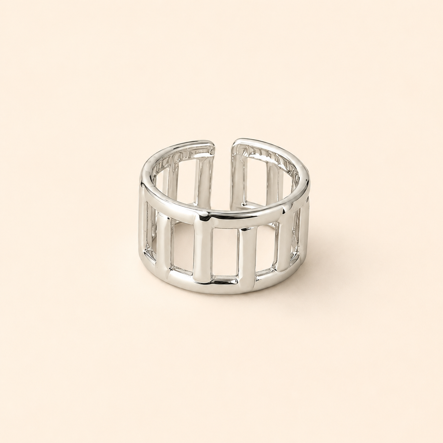 Silver Plated Open Frame Ring