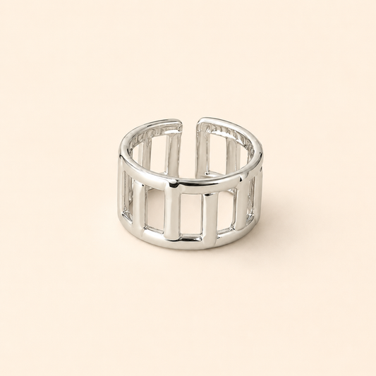 Silver Plated Open Frame Ring